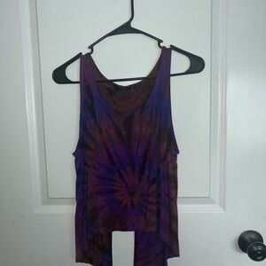 Purple Tie-Dye Sleeveless Top